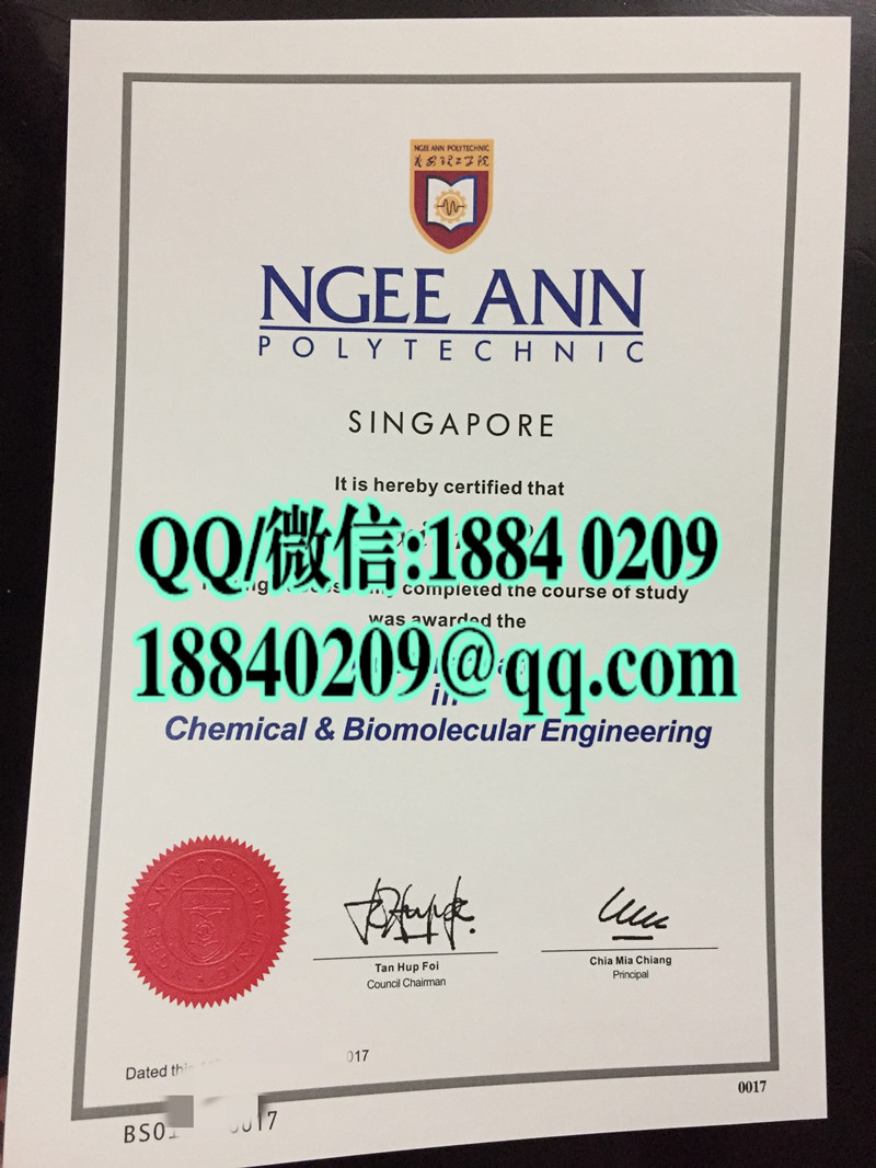 新加坡义安理工学院文凭证书，Ngee Ann Polytechnic diploma certificate