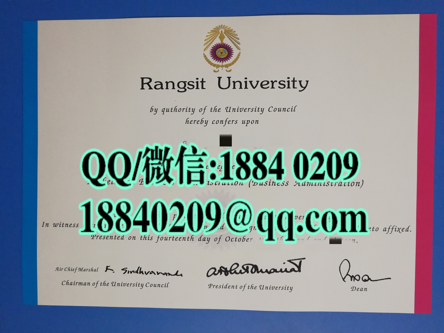 泰国兰实大学毕业证样本更新，Rangsit University diploma degree