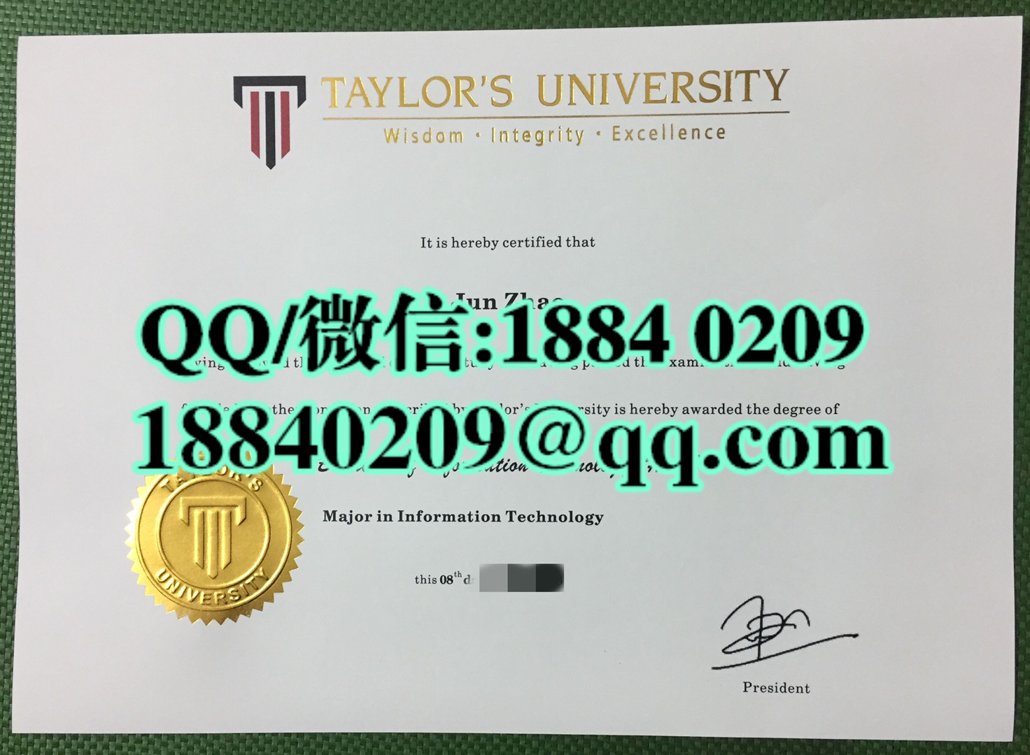 马来西亚泰莱大学毕业证Major in Information Technology