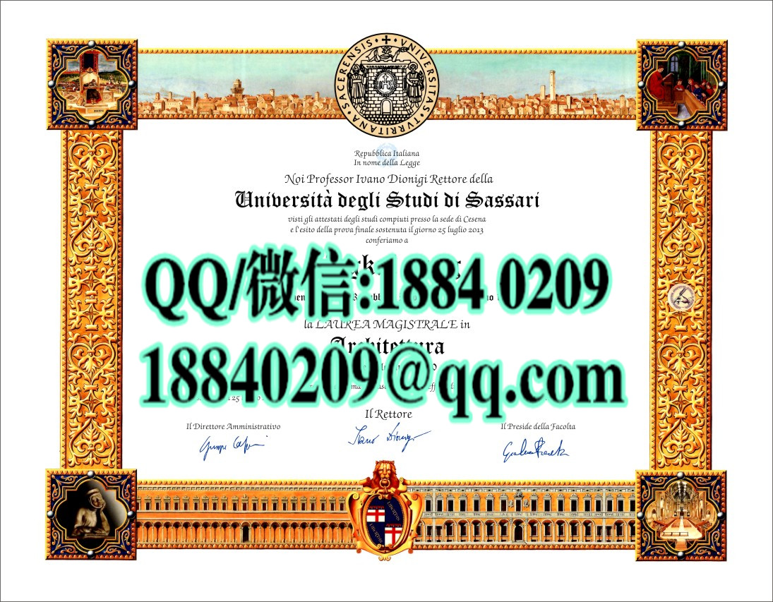 University of Sassari diploma certificate，意大利萨萨里大学毕业证成绩单