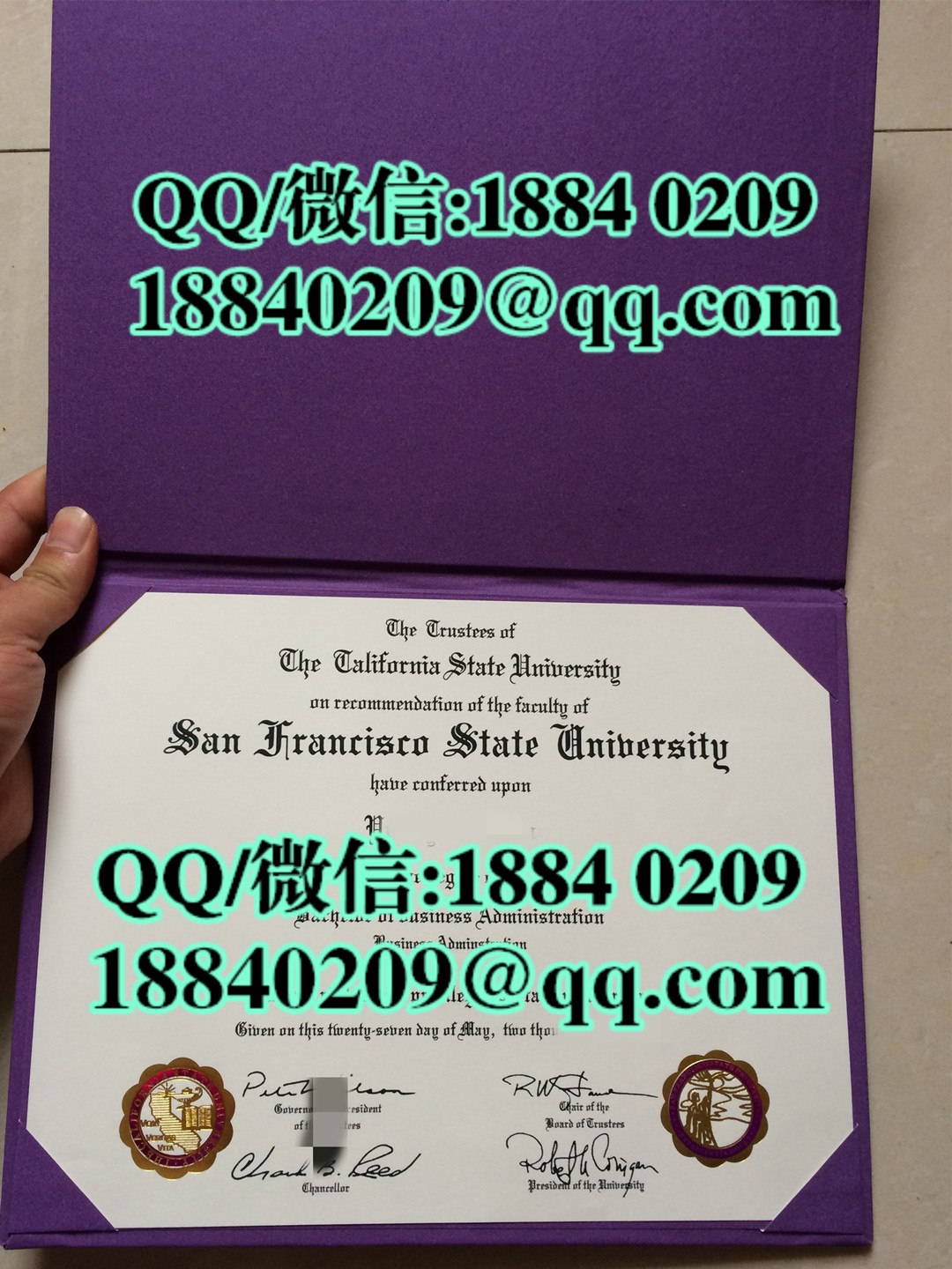 美国旧金山州立大学毕业证成绩单，San Francisco State University diploma certificate