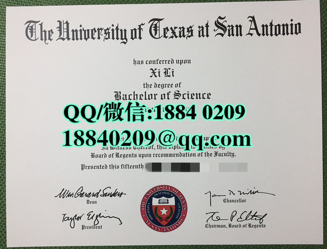 美国德克萨斯大学安东尼奥分校毕业证，University of Texas at San Antonio diploma