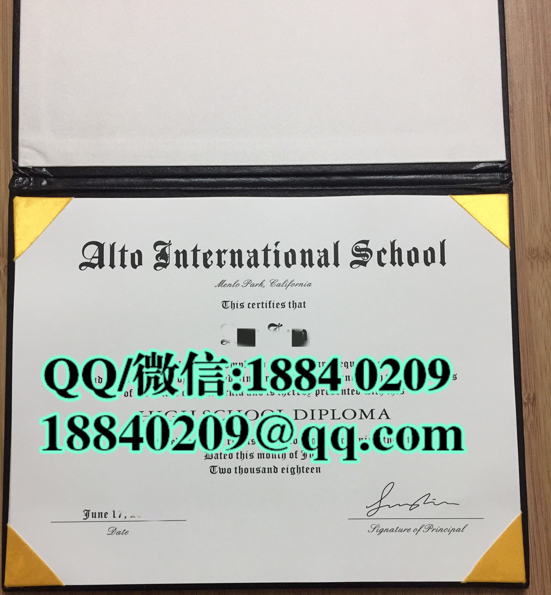 美国高中文凭毕业证，美国高中Alto International School毕业证样本