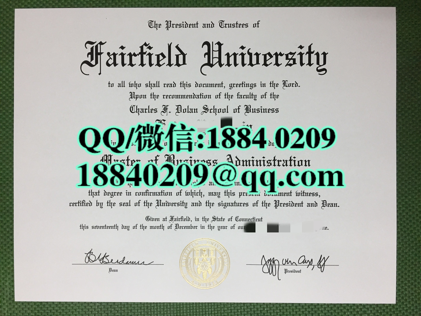 美国费尔菲尔德大学fairfield university毕业证，fairfield university diploma