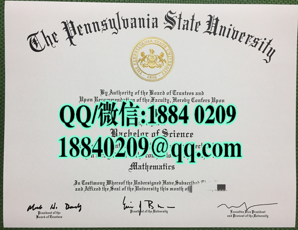 美国宾夕法尼亚州立大学毕业证模版，The Pennsylvania State University diploma