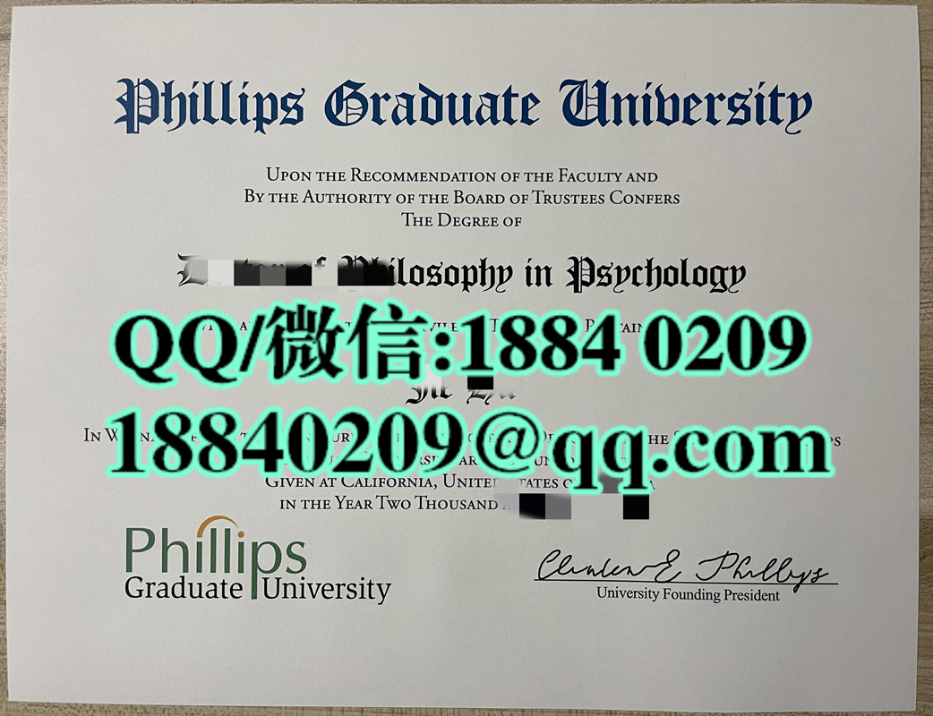 美国菲利普斯研究大学毕业证图片，Phillips Graduate University diploma