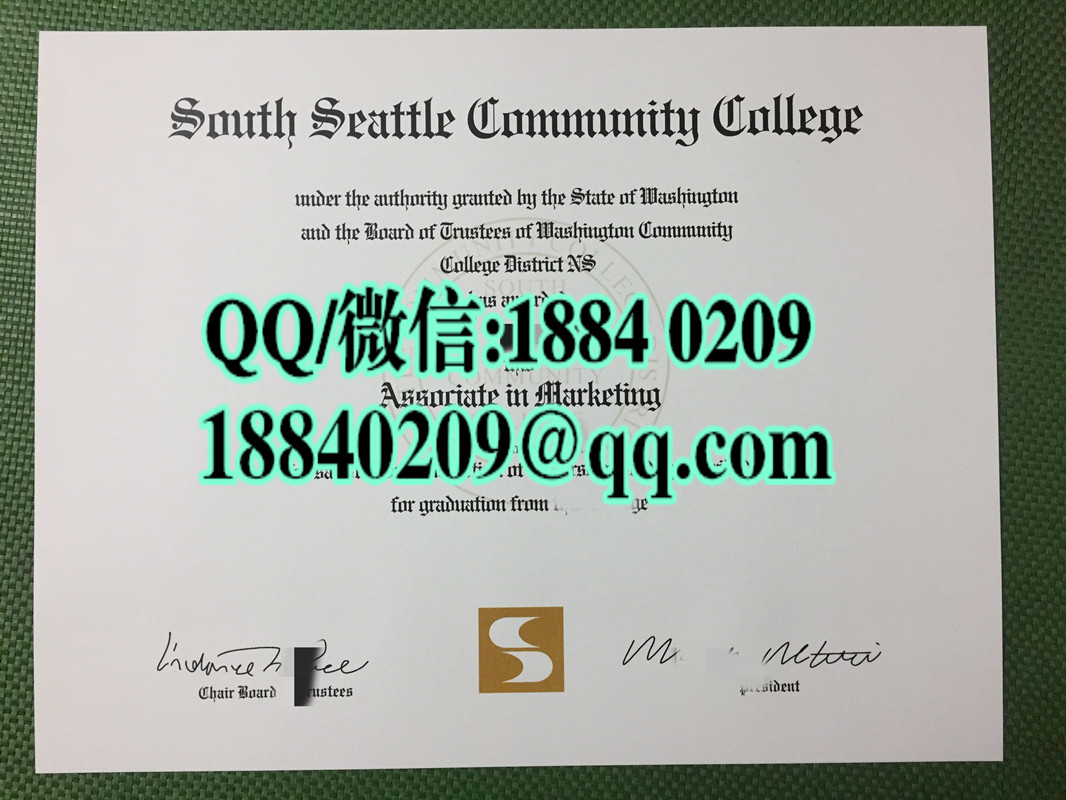 美国南西雅图社区大学South Seattle Community College毕业证，美国大学文凭样本图片