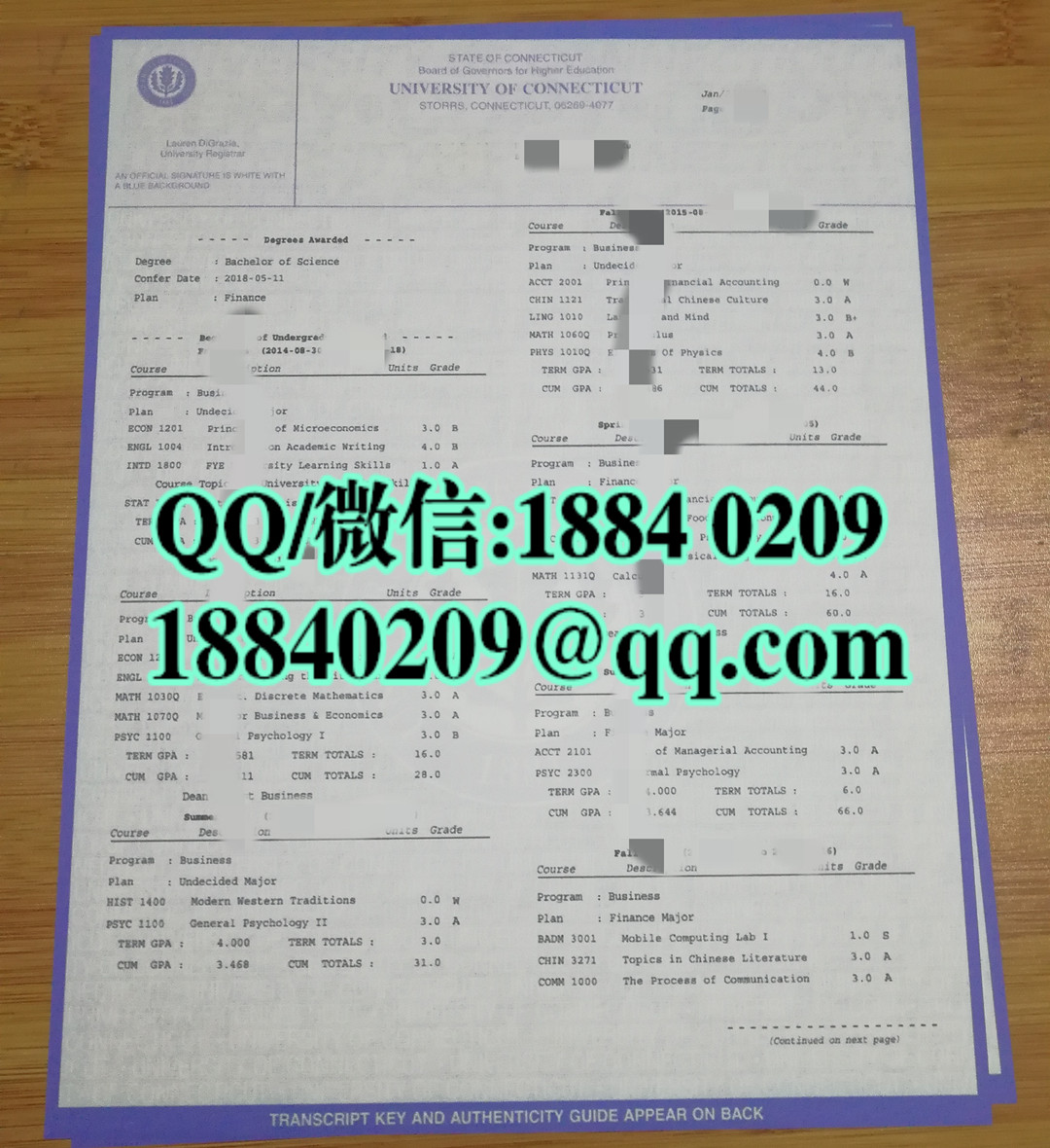 制作美国康涅狄格大学university connecticut成绩单，美国大学成绩单样本