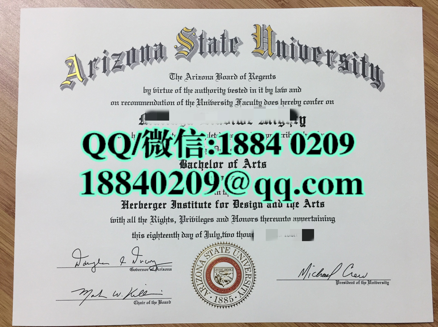 定制亚利桑那州立大学arizona state university毕业证，美国亚利桑那州立大学文凭样本