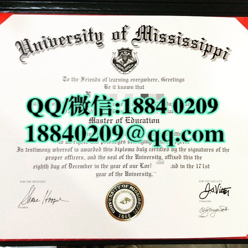 美国密西西比大学毕业证样本，University of Mississippi diploma