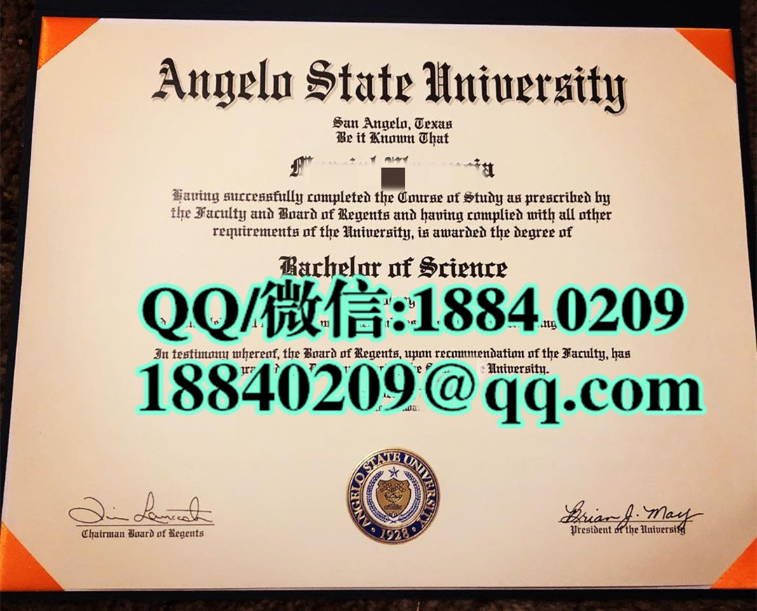 美国安杰洛州立大学毕业证模版，Angelo State University diploma