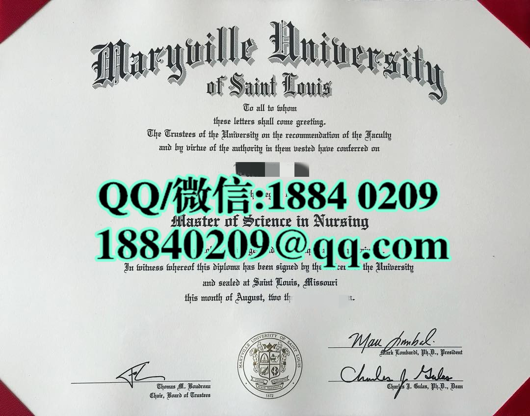 美国圣路易斯玛丽维尔大学毕业证文凭样本，Maryville University of Saint Louis diploma certificate