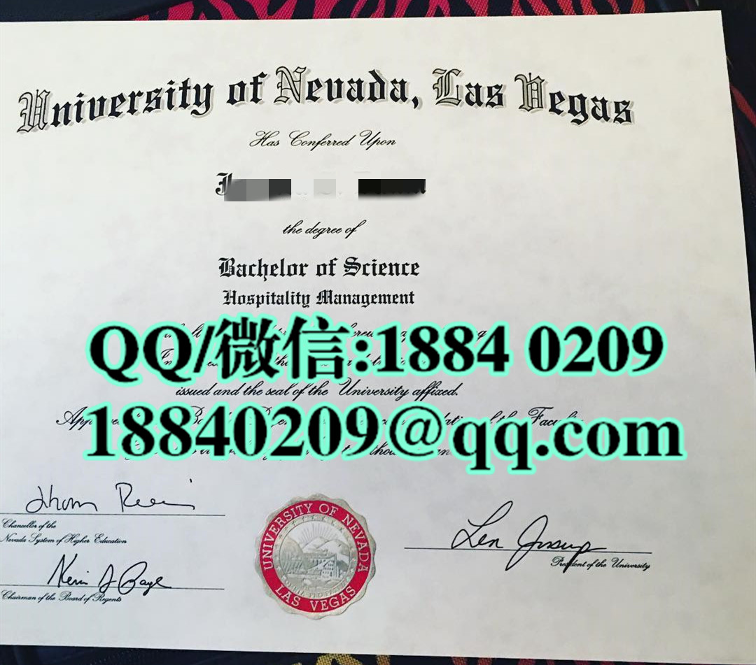 美国内华达大学拉斯维加斯分校毕业证样式，university of nevada, las vegas diploma