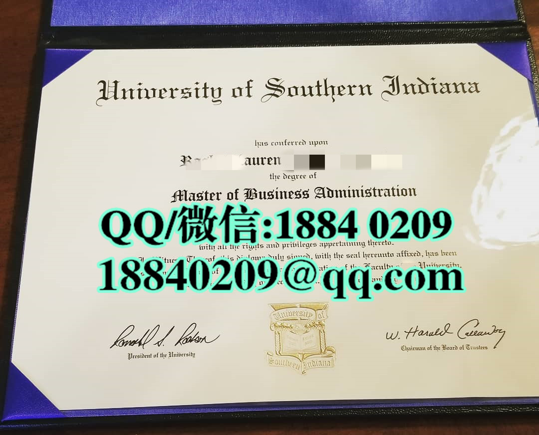 美国大学毕业证，美国南印地安那大学毕业证范例，University of Southern Indiana diploma