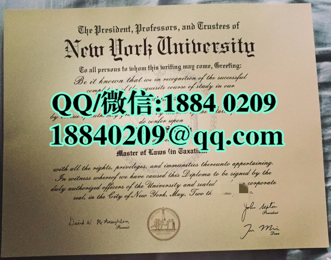 美国纽约大学毕业证书样本，new york university degree certificate