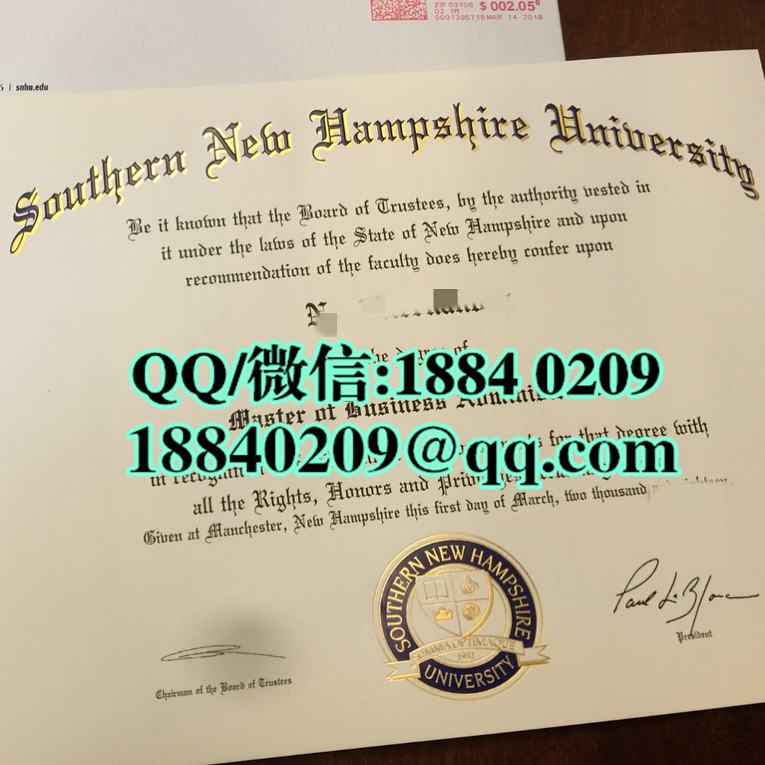 美国南新罕布什尔大学毕业证成绩单，Southern New Hampshire University diploma