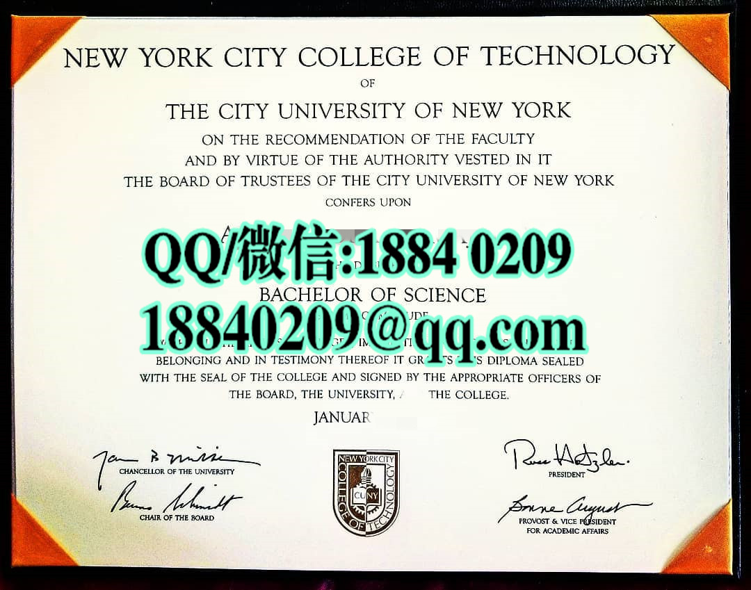 美国纽约城市大学纽约城市技术学院毕业证样本，New York City College of Technology diploma