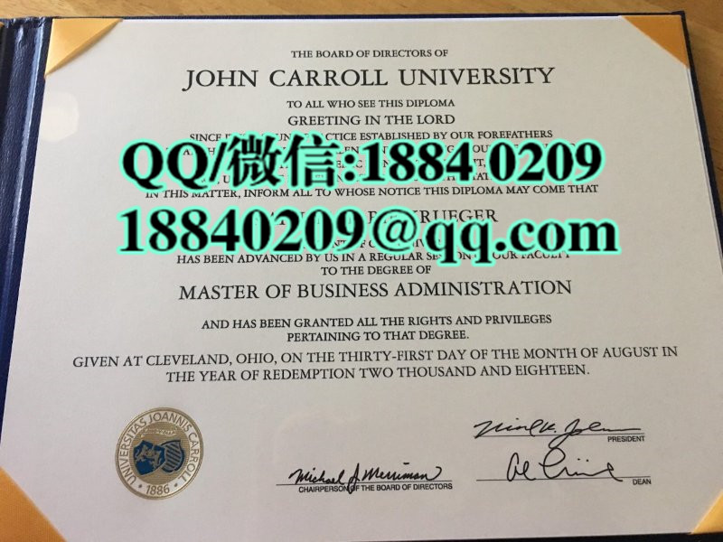 美国约翰卡罗尔大学毕业证样本，John Carroll University diploma