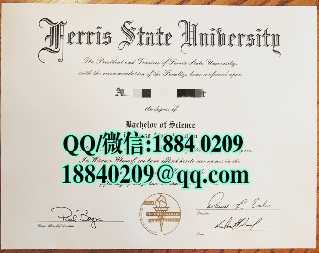 美国费瑞斯州立大学毕业证样本，ferris state university diploma