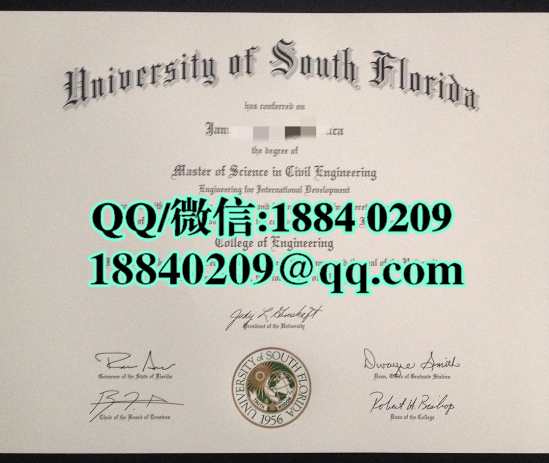 美国南佛罗里达大学毕业证样本，美国文凭图片，university of south florida diploma