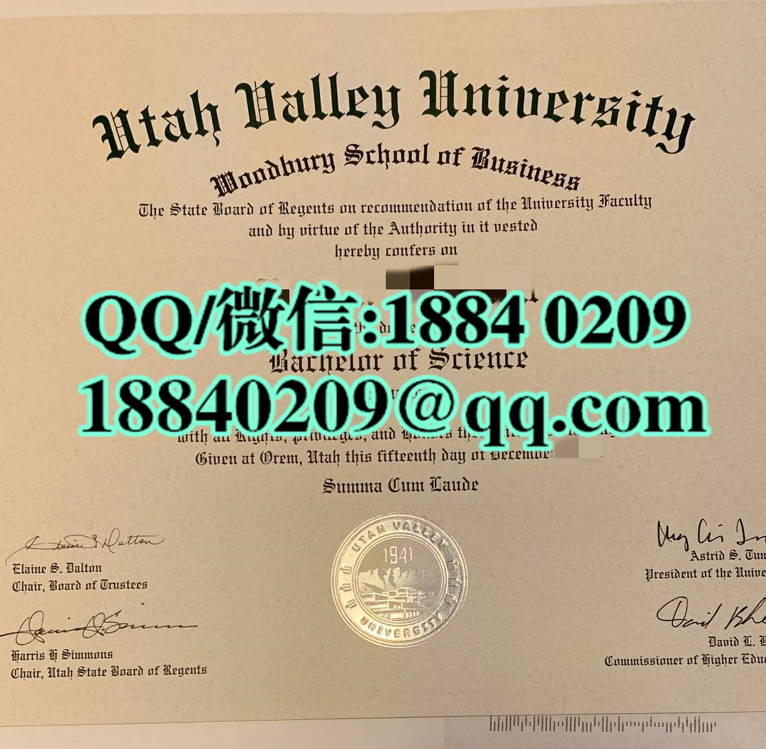 美国犹他谷大学Utah Valley University毕业证，美国大学成绩单样本