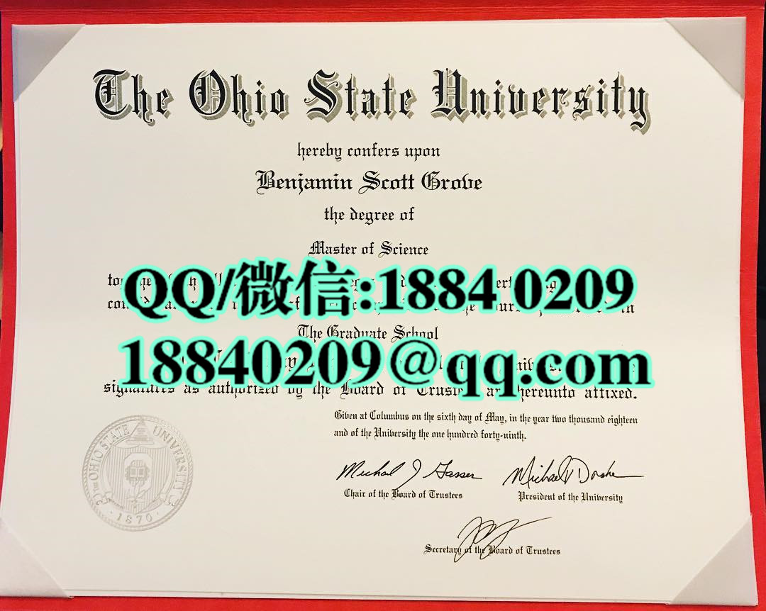 美国俄亥俄州立大学毕业证模版，The Ohio State University diploma