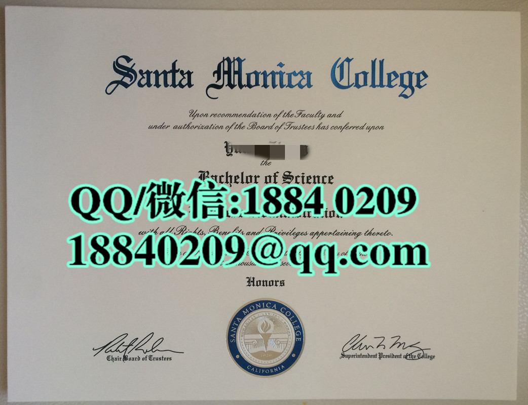 美国圣莫尼卡大学毕业证,美国圣莫妮卡学院Santa Monica College毕业证样本