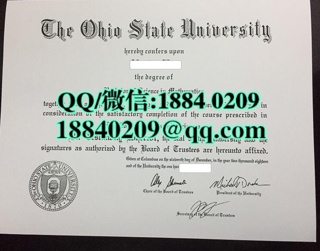 美国俄亥俄州立大学毕业证模版，美国俄亥俄州立大学成绩单The Ohio State University diploma