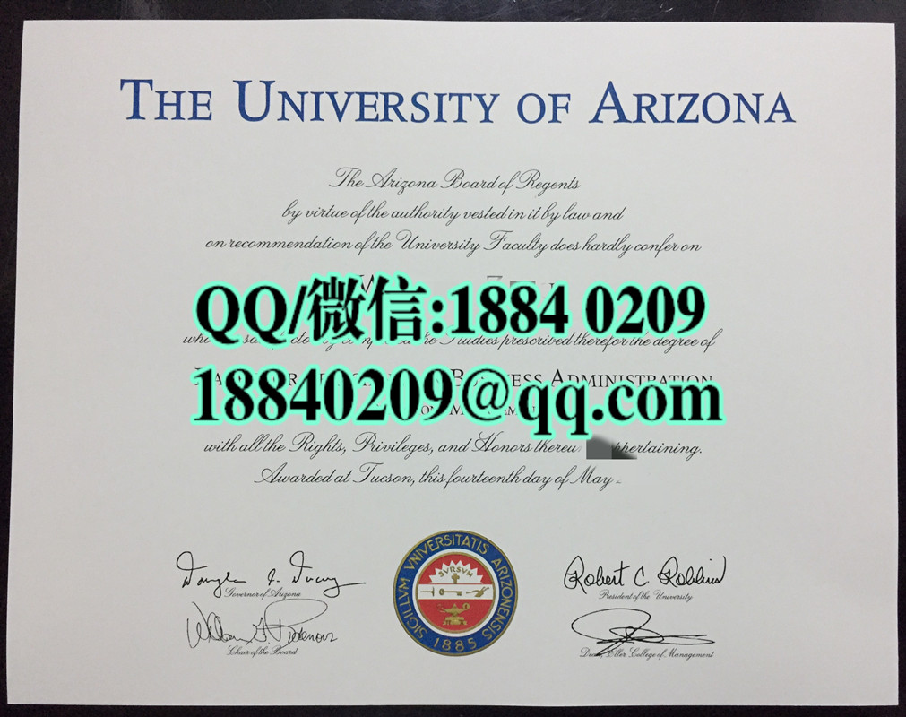 美国亚利桑那大学毕业证制作工艺，University of Arizona diploma