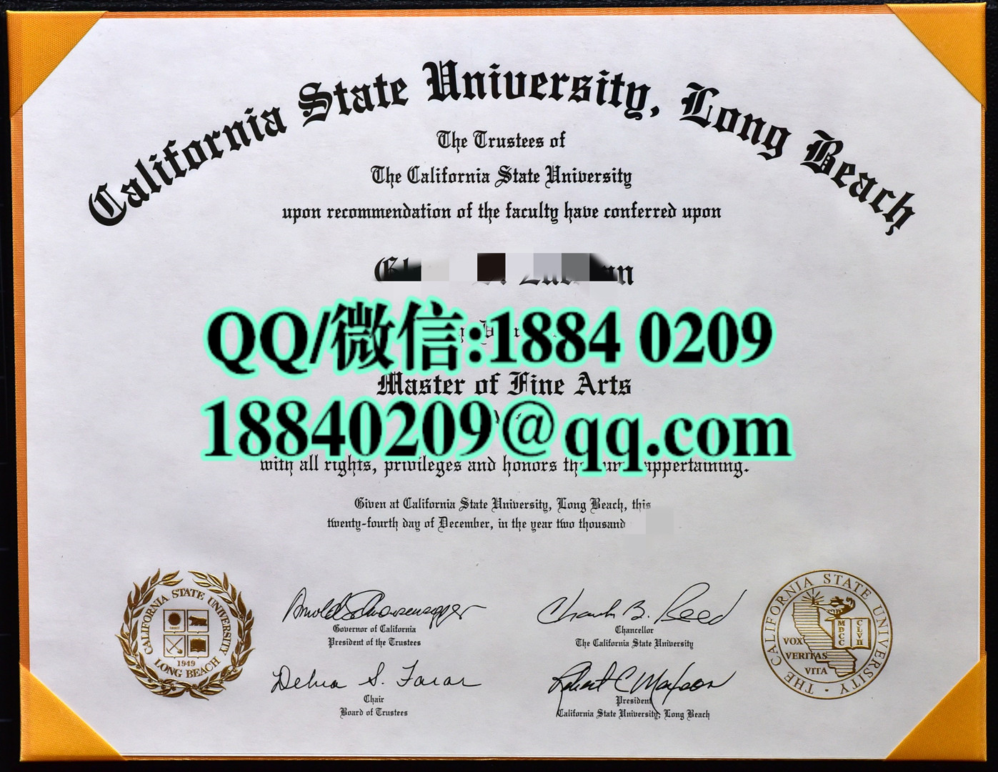 美国加州州立大学长滩校区毕业证，California State University - Long Beach diploma