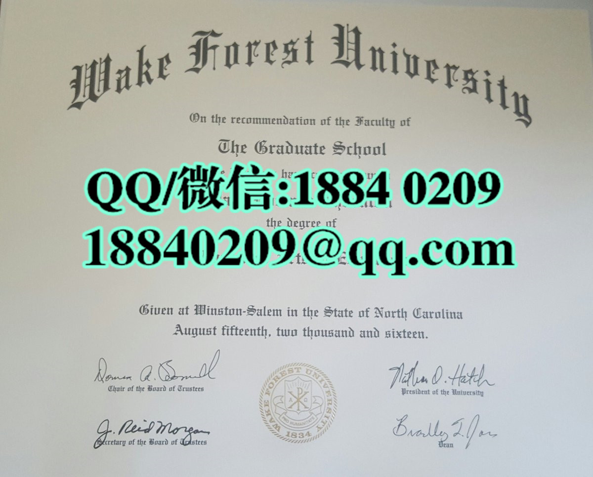 美国维克森林大学毕业证范例，Wake Forest University diploma