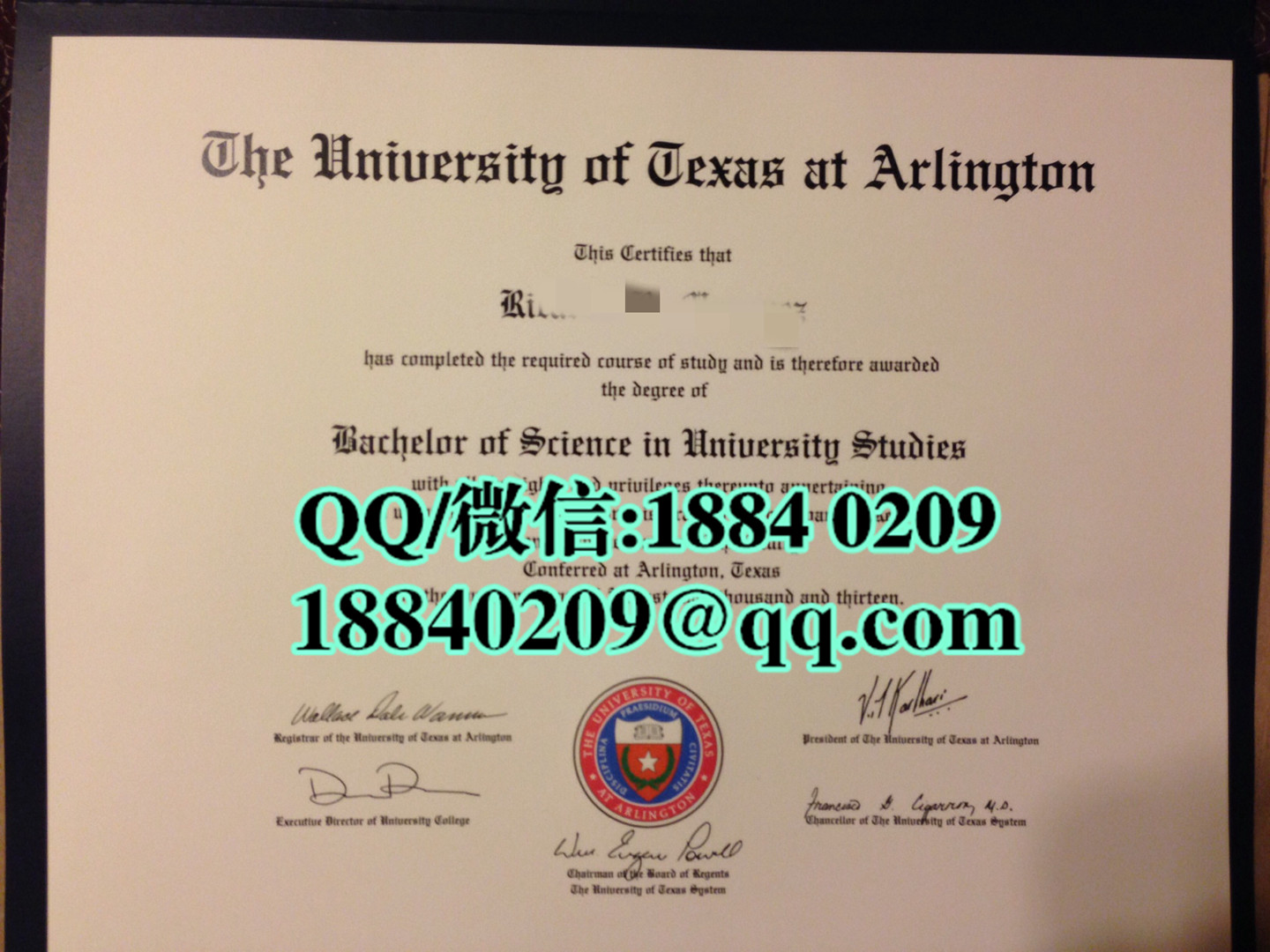 美国德州大学阿灵顿分校毕业证，University of Texas at Arlington diploma