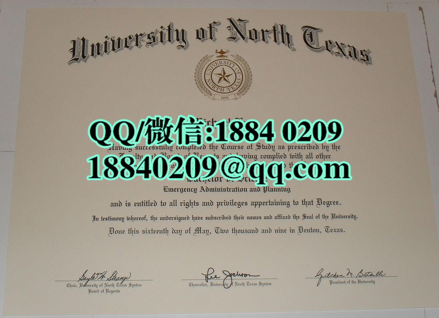 美国北德克萨斯大学毕业证，University of North Texas diploma