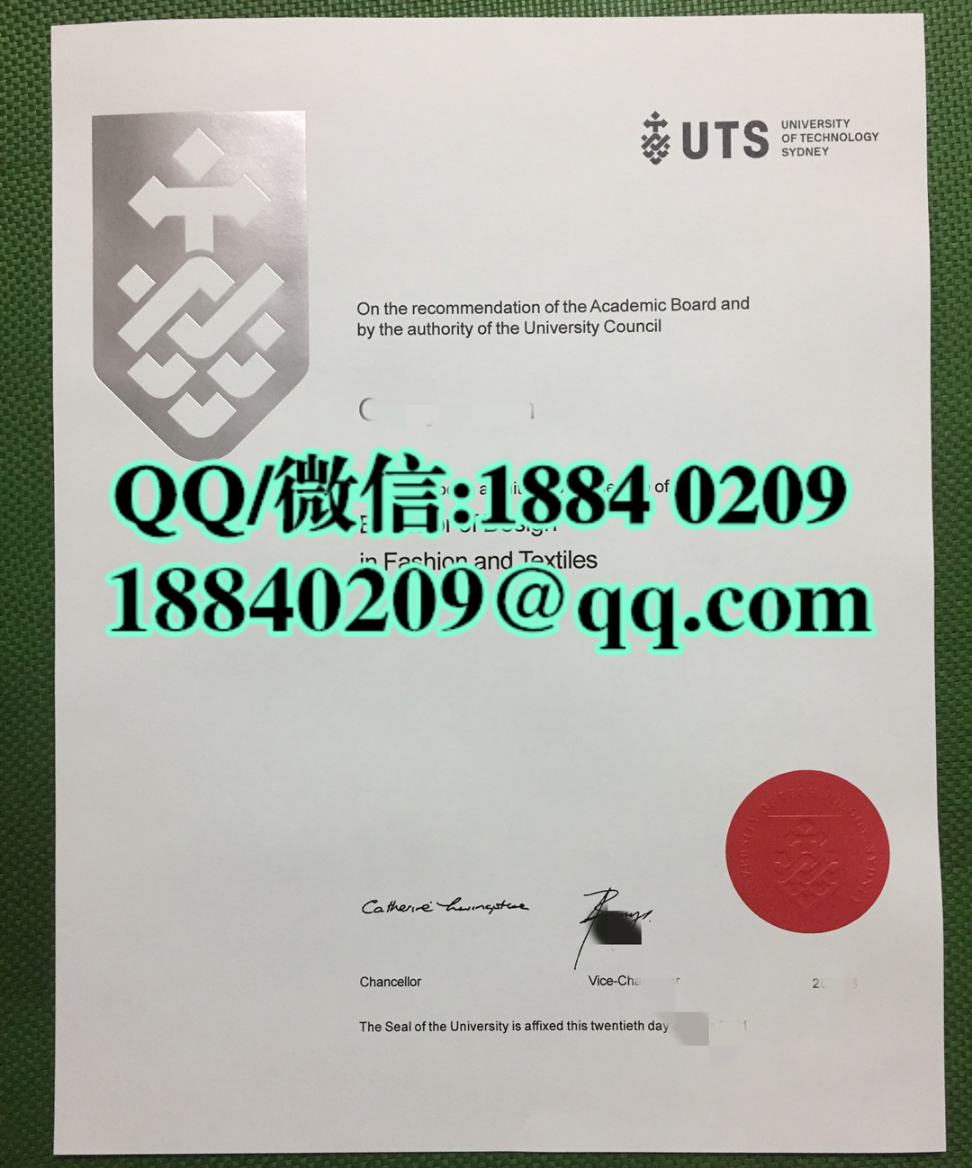 悉尼科技大学毕业证工艺展示，澳洲UTS悉尼科技大学文凭图University of Technology Sydney diploma