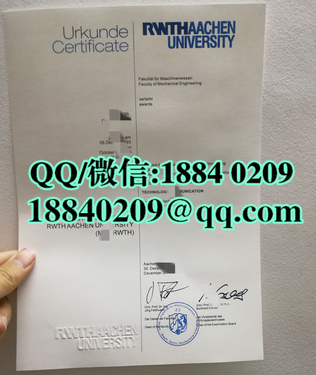 德国亚琛工业大学rwthaachen university毕业证，rwthaachen university diploma