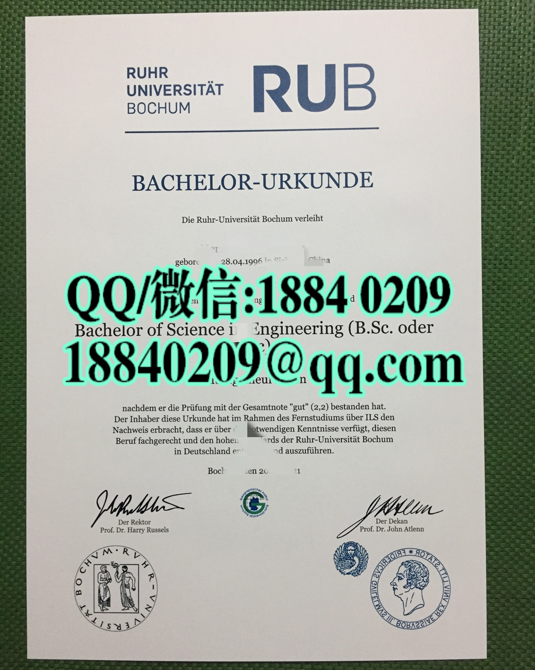 德国波鸿鲁尔大学ruhr university bochum毕业证，德国波鸿鲁尔大学学位证