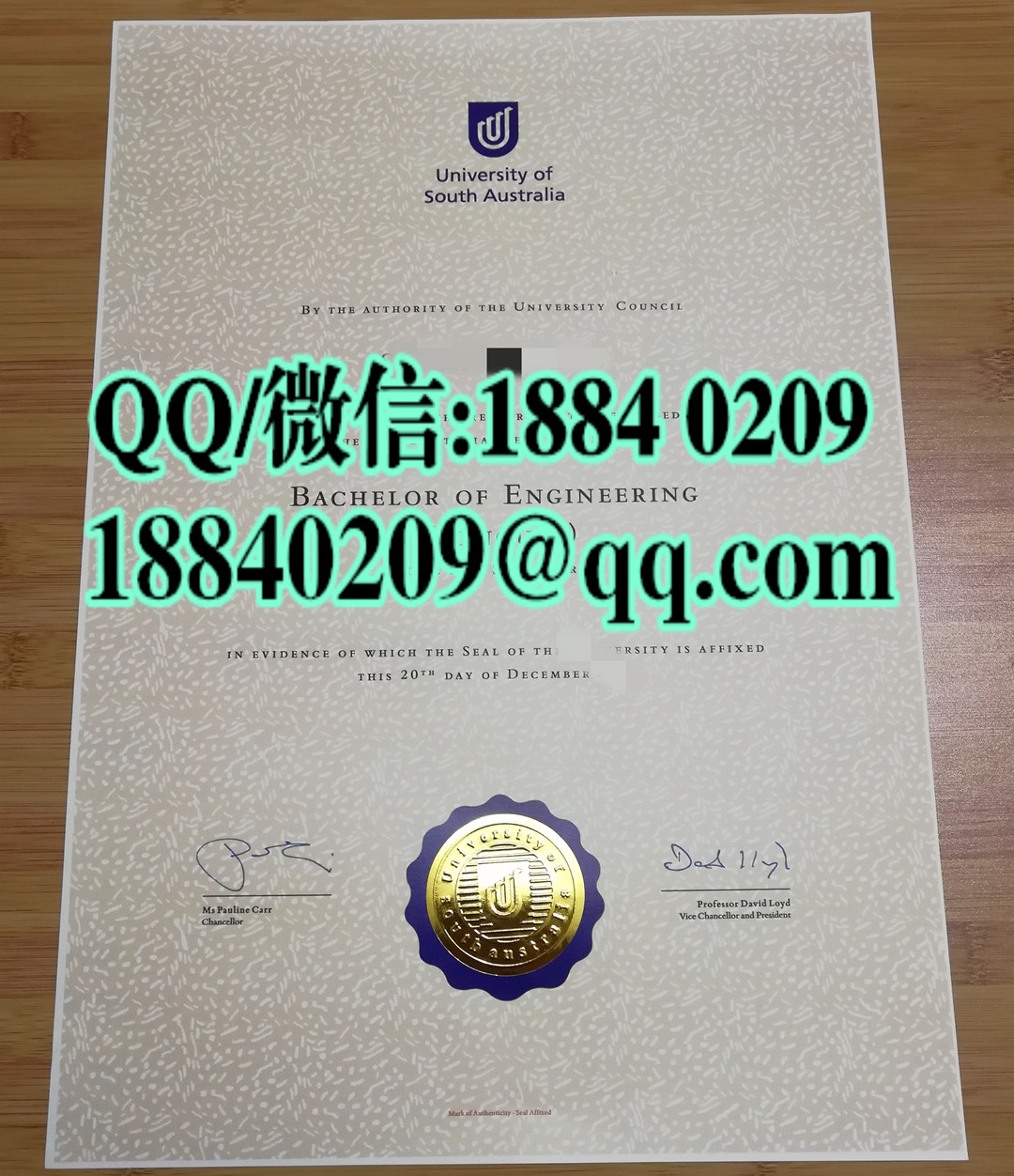 南澳大学毕业证实拍，澳洲UniSA学位证，university of south australia diploma