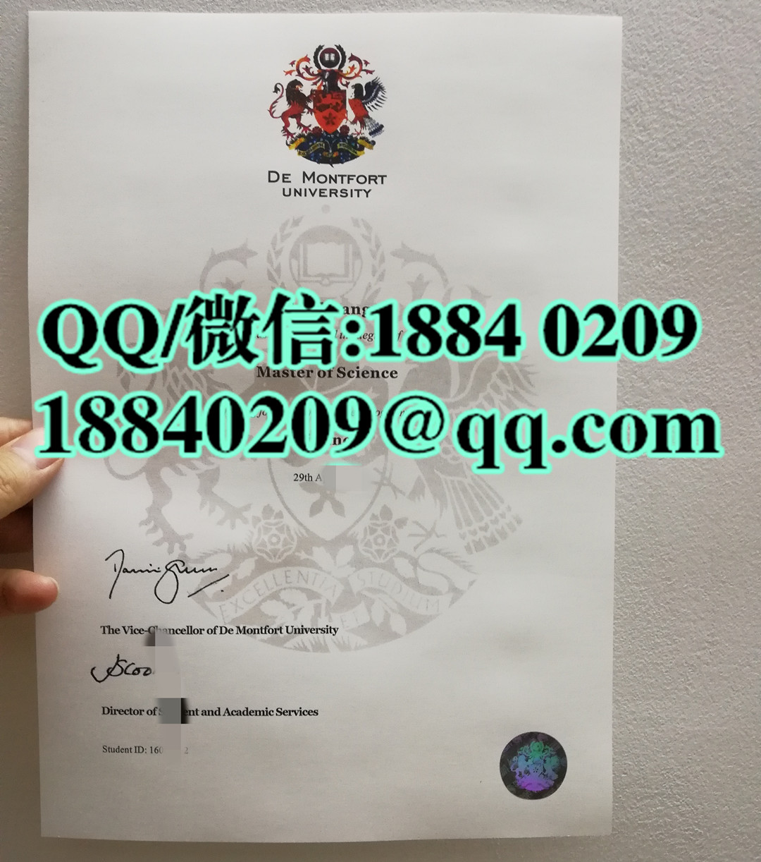 英国德蒙福特大学毕业证，de montfort university diploma