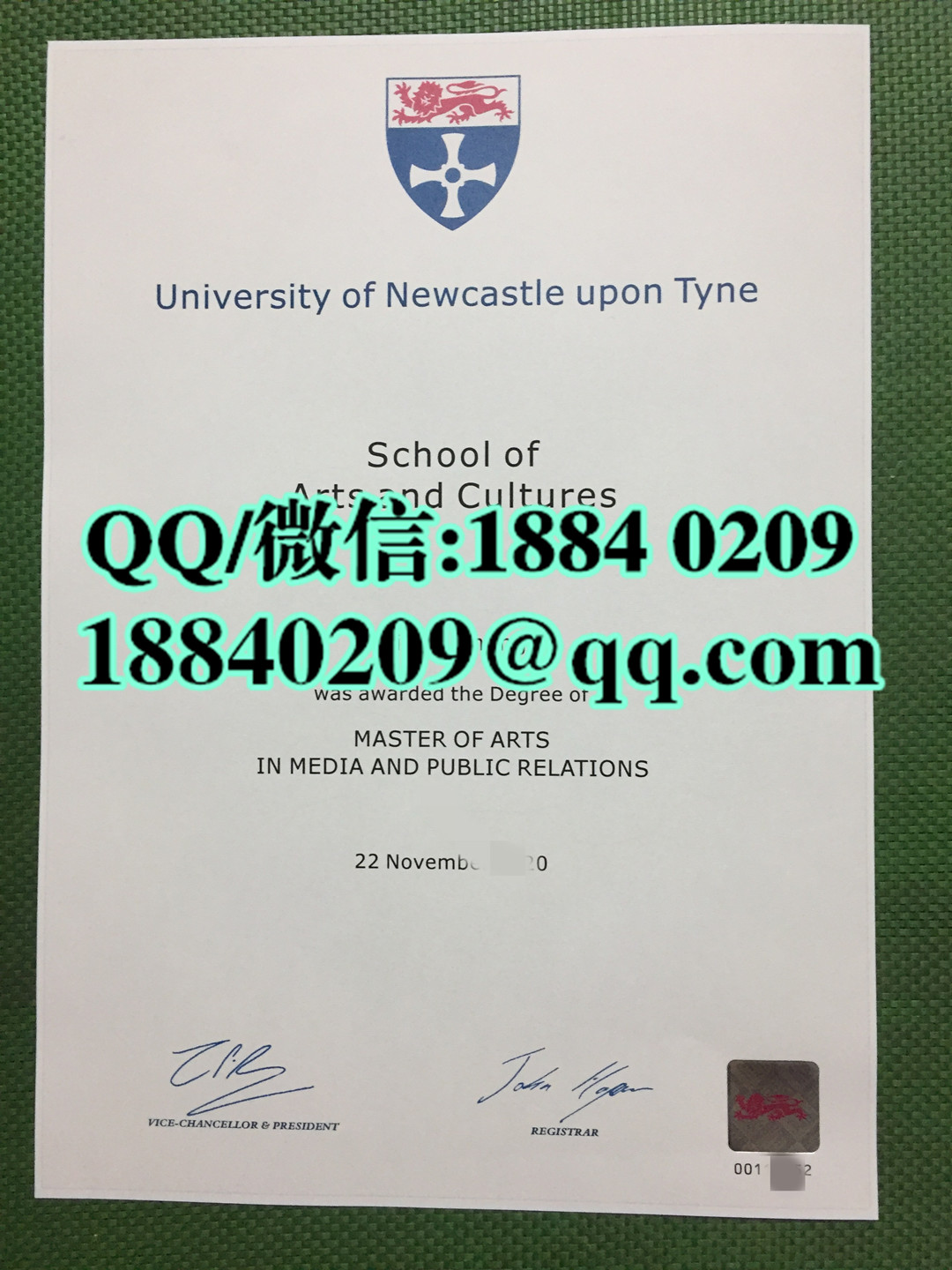 定制英国纽卡斯尔大学newcastle university毕业证，newcastle university degree