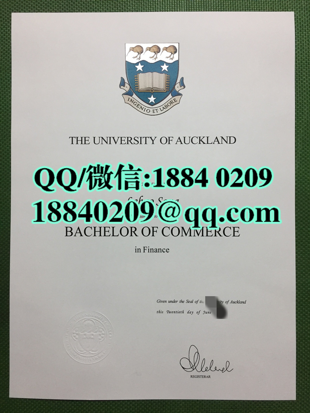 新西兰奥克兰大学毕业证，University of Auckland diploma