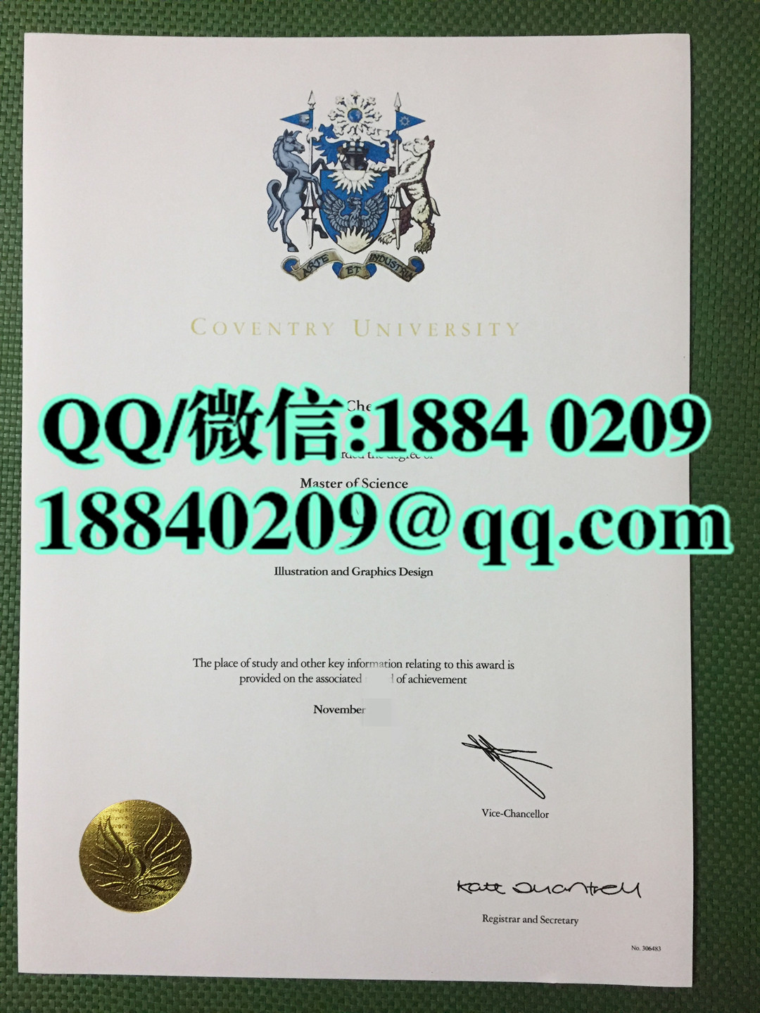 英国考文垂大学毕业证图片，英国考文垂大学文凭样本Coventry University diploma