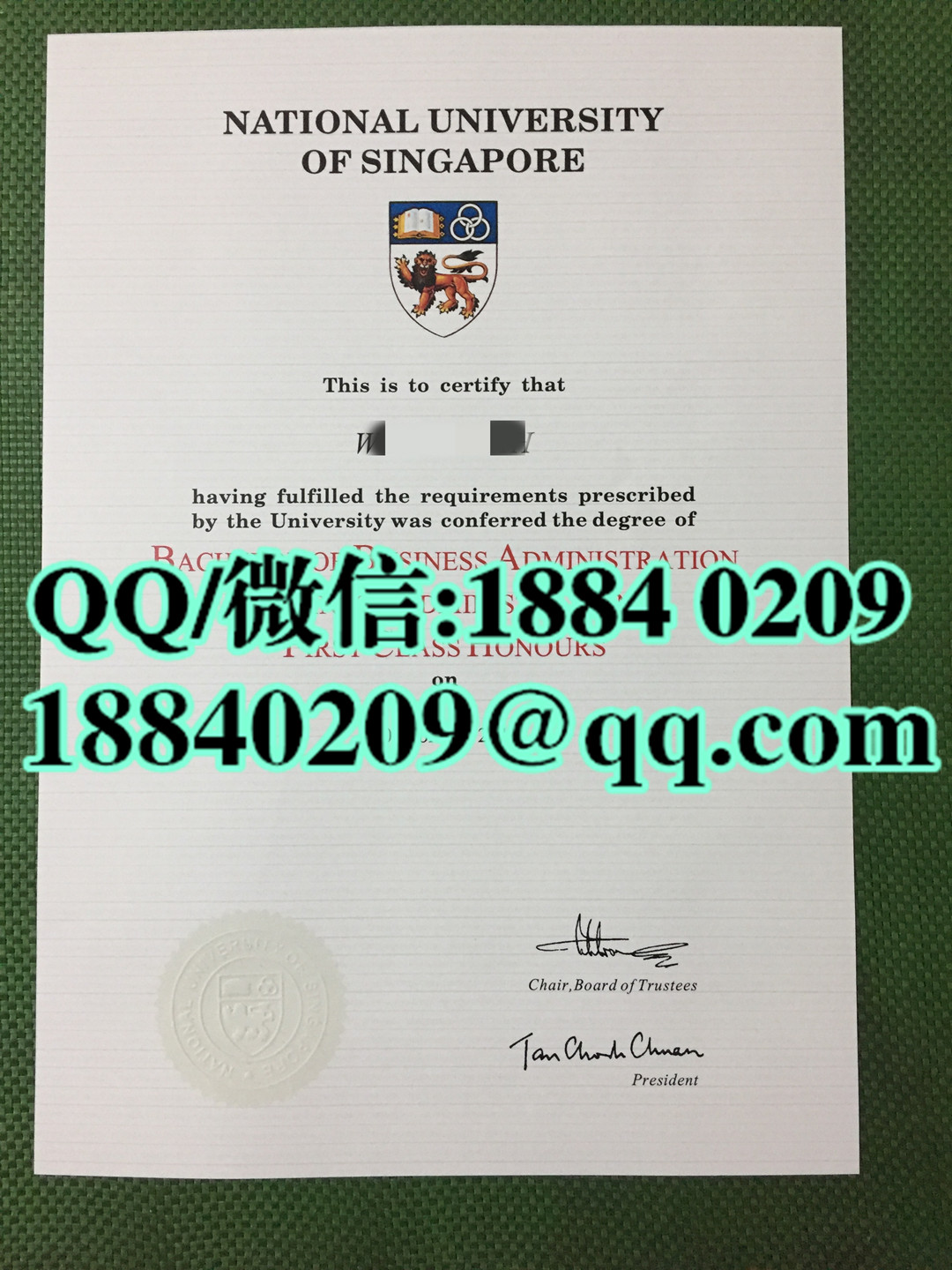 新加坡NUS国立大学毕业证，National University of Singapore diploma