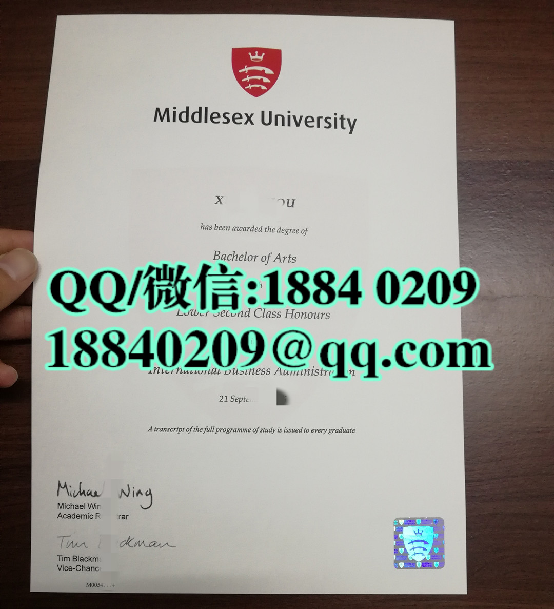 英国密德萨斯大学毕业证图片，密德萨斯大学Middlesex University文凭，Middlesex University degree