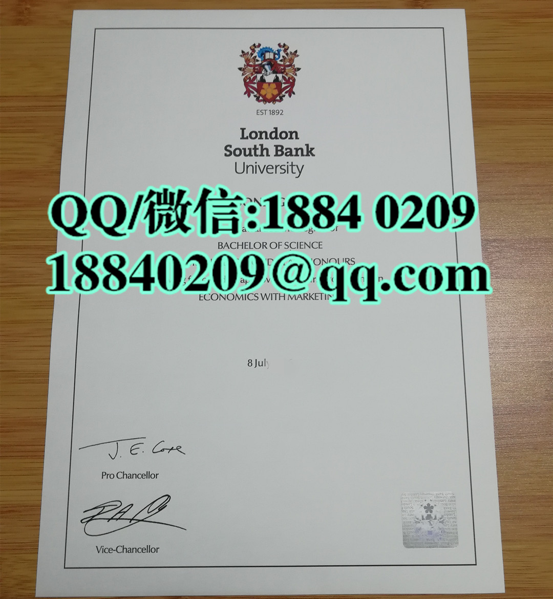 英国伦敦南岸大学毕业证，London South Bank University diploma