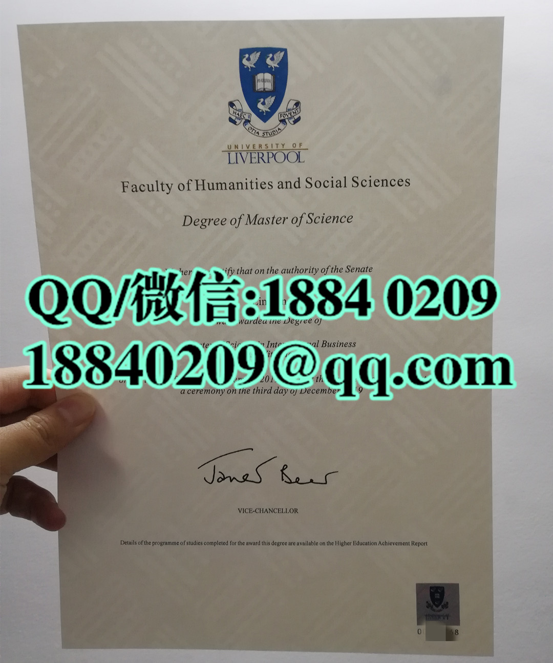 英国利物浦大学毕业证，University of Liverpool diploma