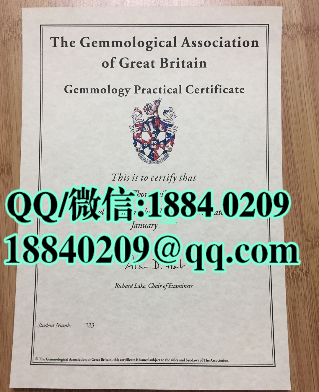 英国宝石协会证书，The Gemmological Association of Great Britain certificate英国珠宝鉴定证书FGA