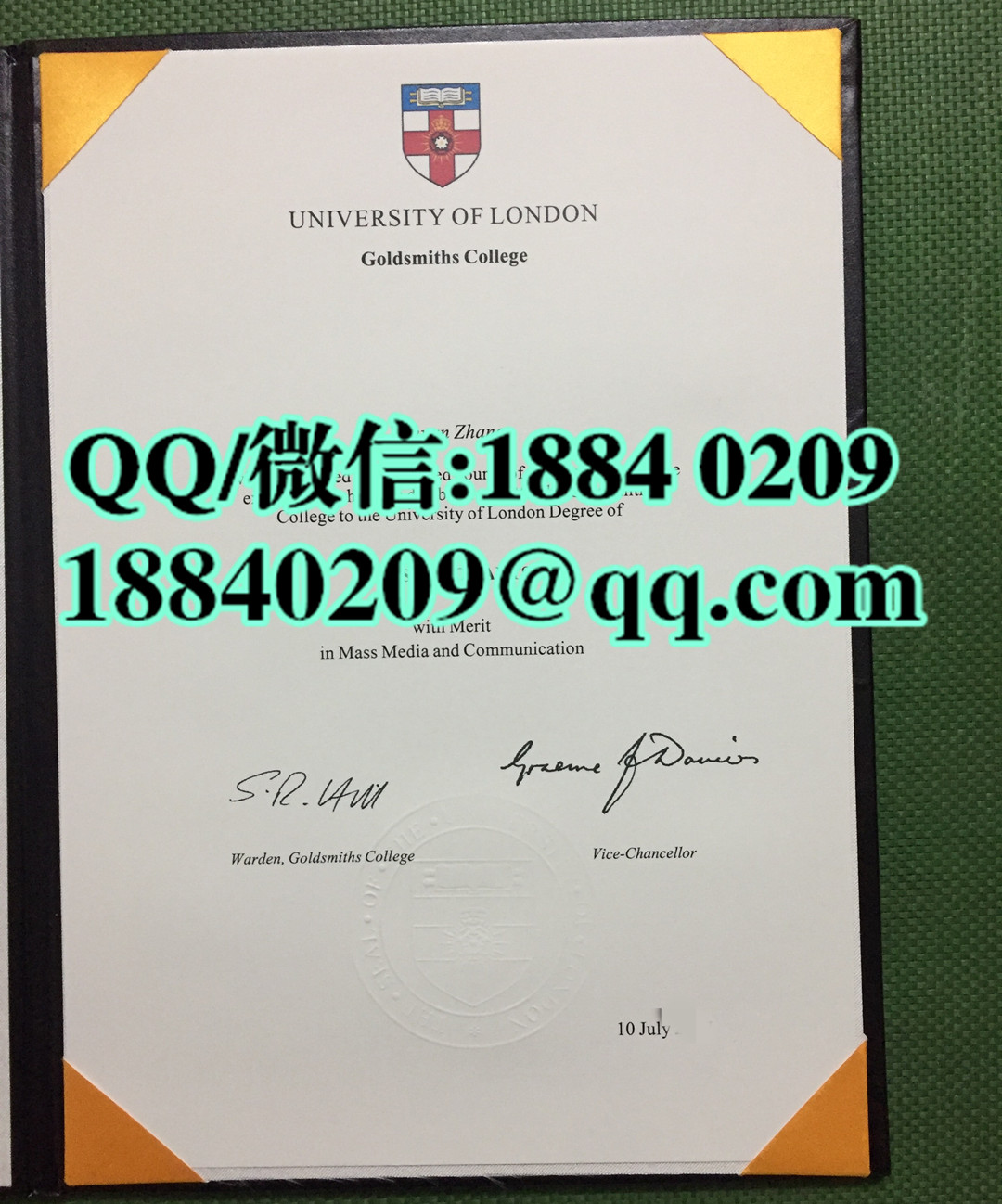 伦敦大学金史密斯学院毕业证样本，Goldsmiths, University of London degree