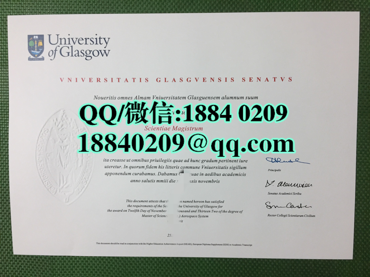 英国格拉斯哥大学毕业证，University of Glasgow degree