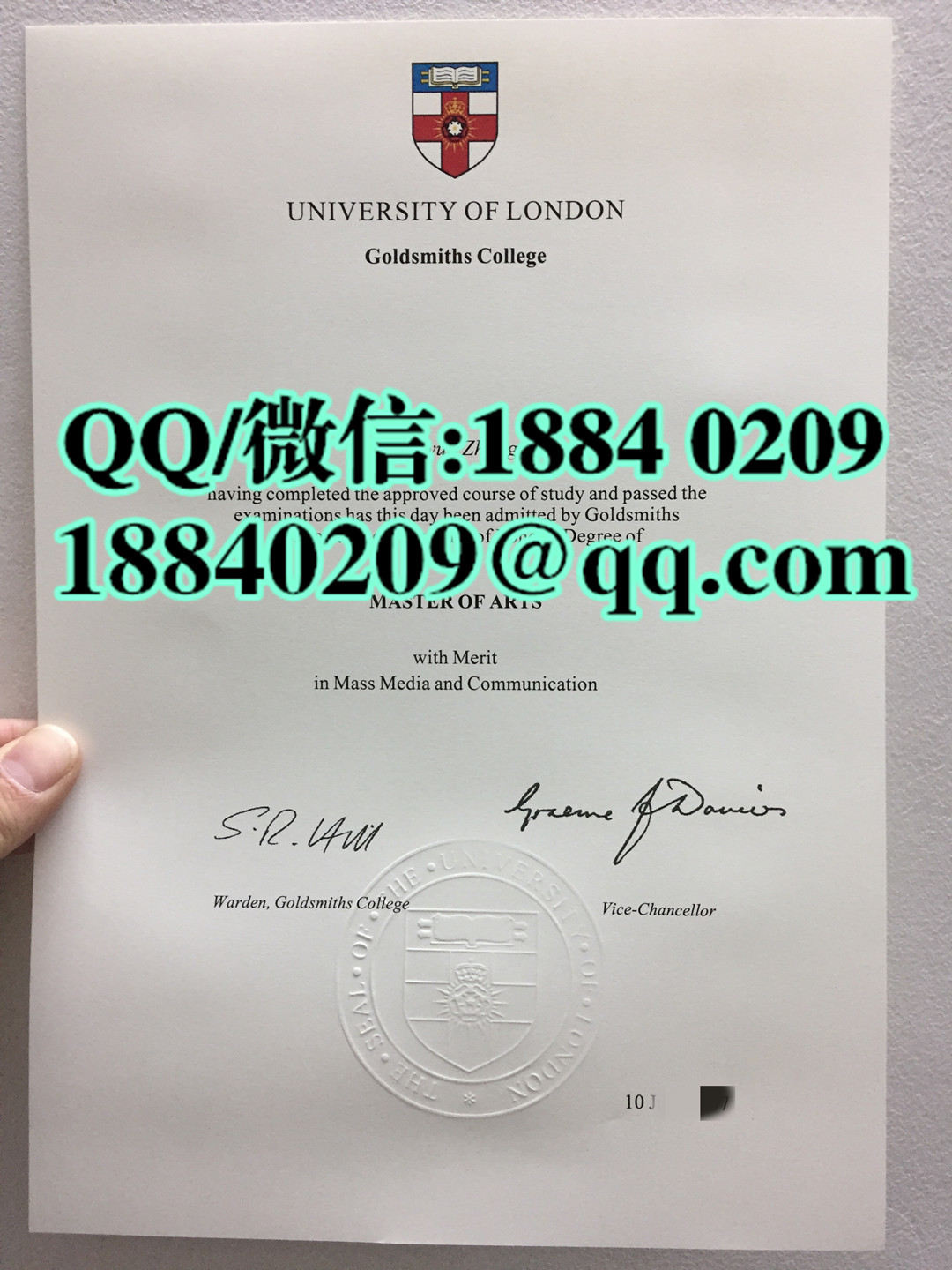 英国伦敦大学金史密斯学院毕业证样本，Goldsmiths, University of London degree