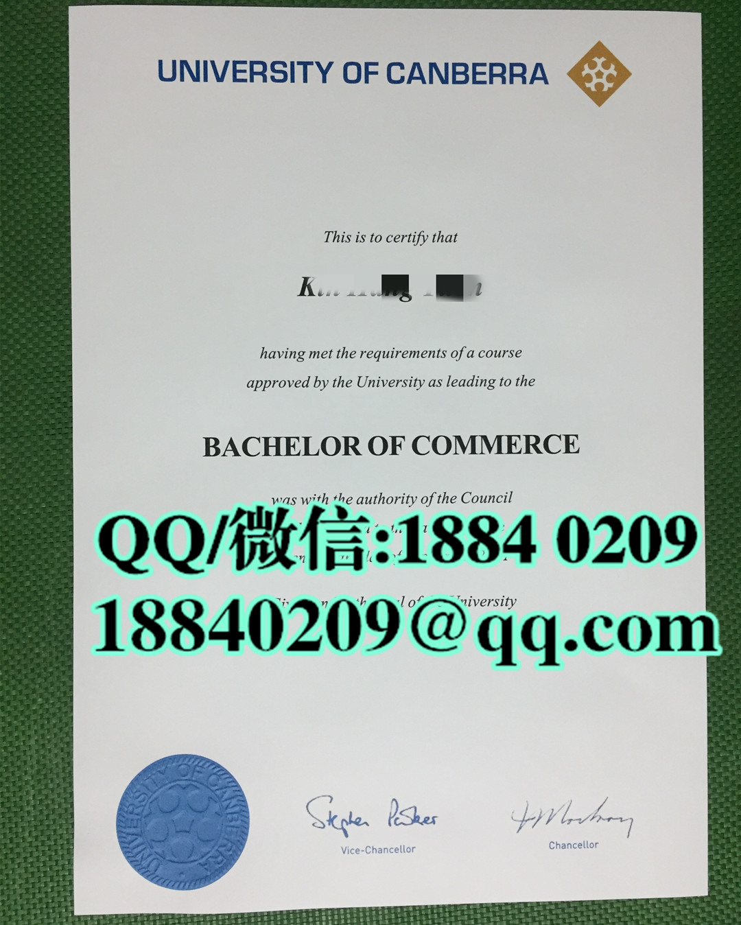 澳洲堪培拉大学毕业证，堪培拉大学毕业证照片，University of Canberra diploma